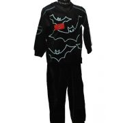 Lunatex jongens pyjama velours 'Vleermuis' zwart