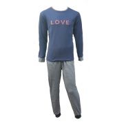 Lunatex dames pyjama 'Love' marine