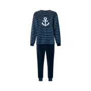 Lunatex dames pyjama velours 'Anker' marine