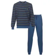 Paul Hopkins heren pyjama Multistreep blauw/geel