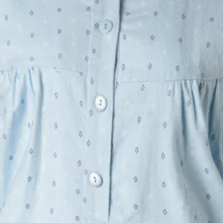 Lunatex dames nachthemd flanel Oval dots blue
