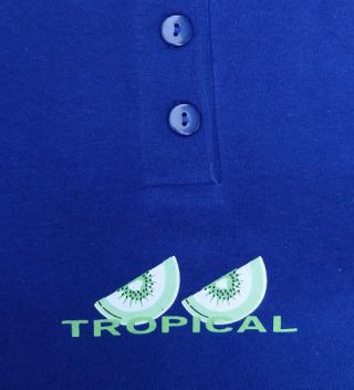 Cocodream dames nachthemd korte mouw 'Tropical uni' marine