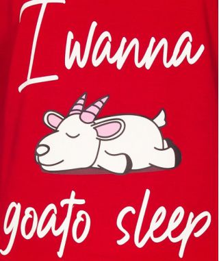 Temptation dames nachthemd lange mouw 'Goato sleep' rood