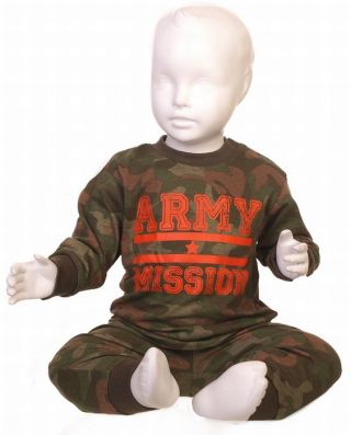 Fun2wear jongens pyjama 'Army mission' groen