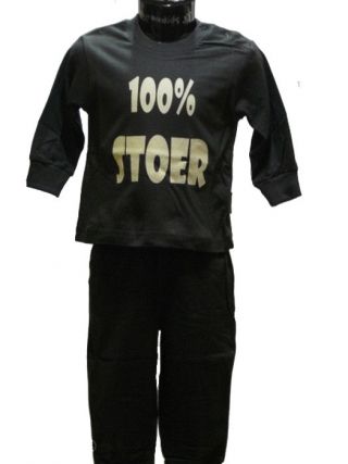 Funderwear jongens pyjama '100% Stoer' antraciet