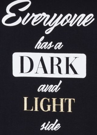 Irresistible dames nachthemd korte mouw 'Dark and light side' zwart