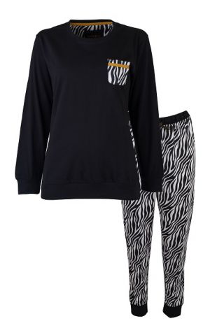 Irresistible dames pyjama 'Zebra' zwart/wit