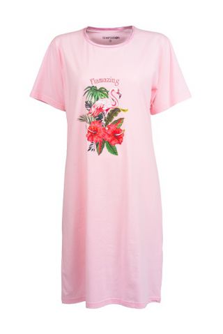 Temptation dames nachthemd korte mouw 'Flamazing' roze