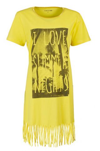 Temptation dames nachthemd korte mouw franjes 'Summernights' geel