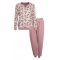 Medaillon dames pyjama 'Bloem all-over' oudroze